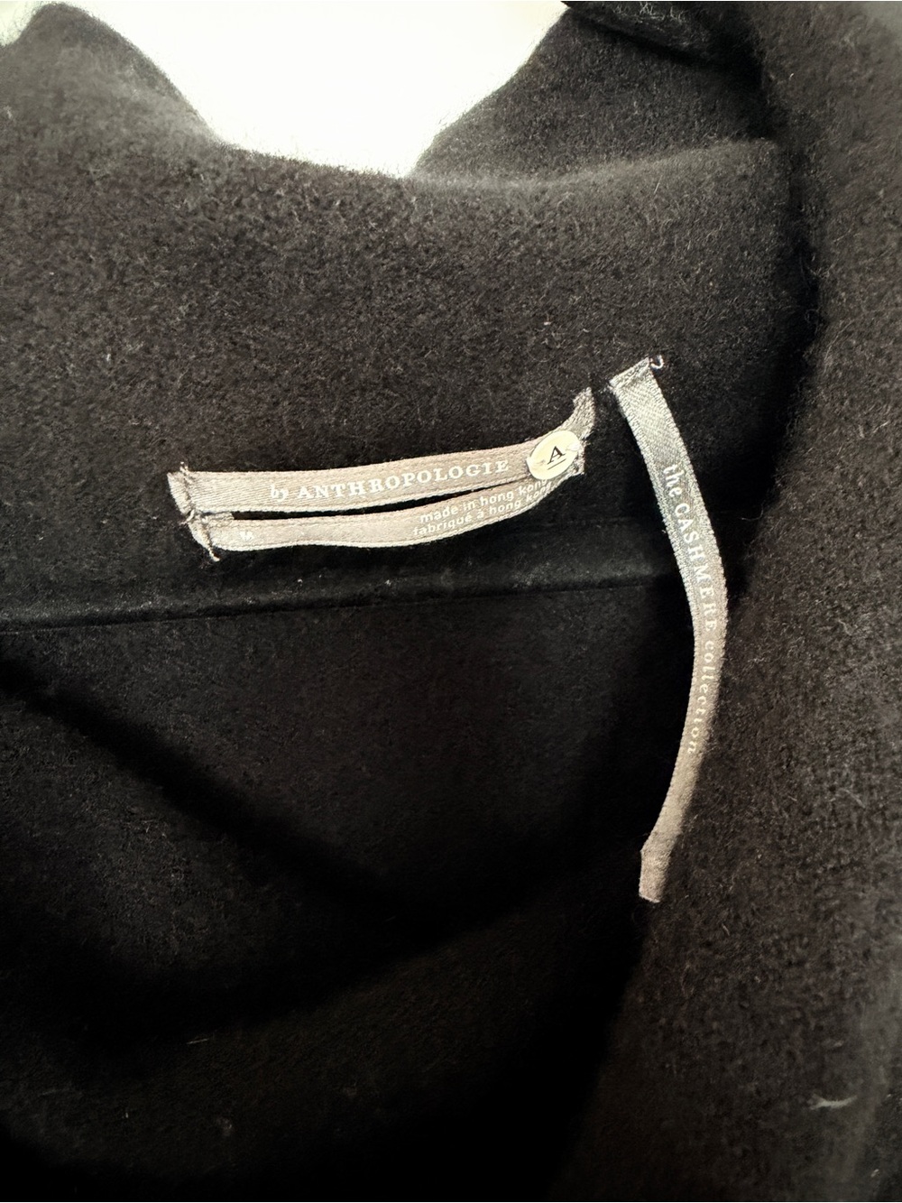 By Anthropologie Cashmere Natalie Black Cowl-Neck Balloon Sleeve Sweater - Picture 3 of 3
